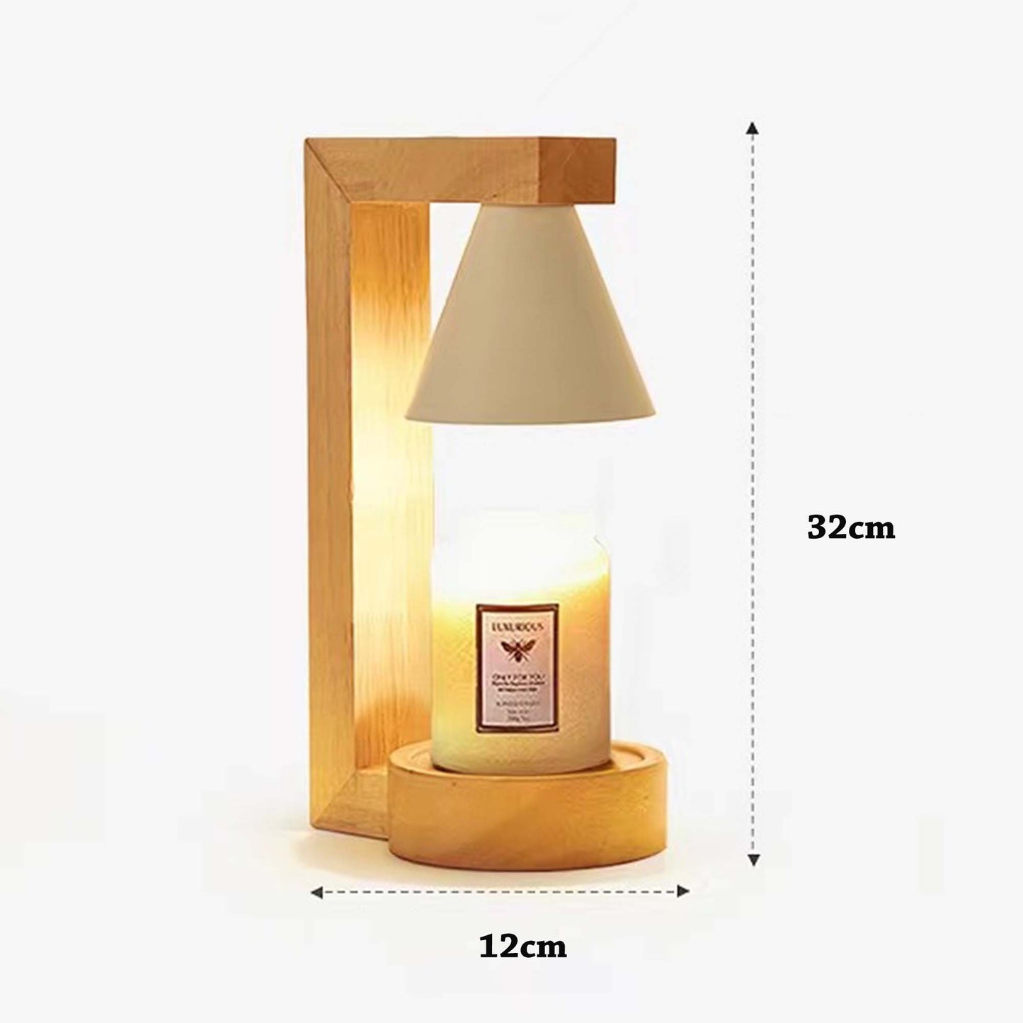 Ani Light Wood Candle Warmer, White