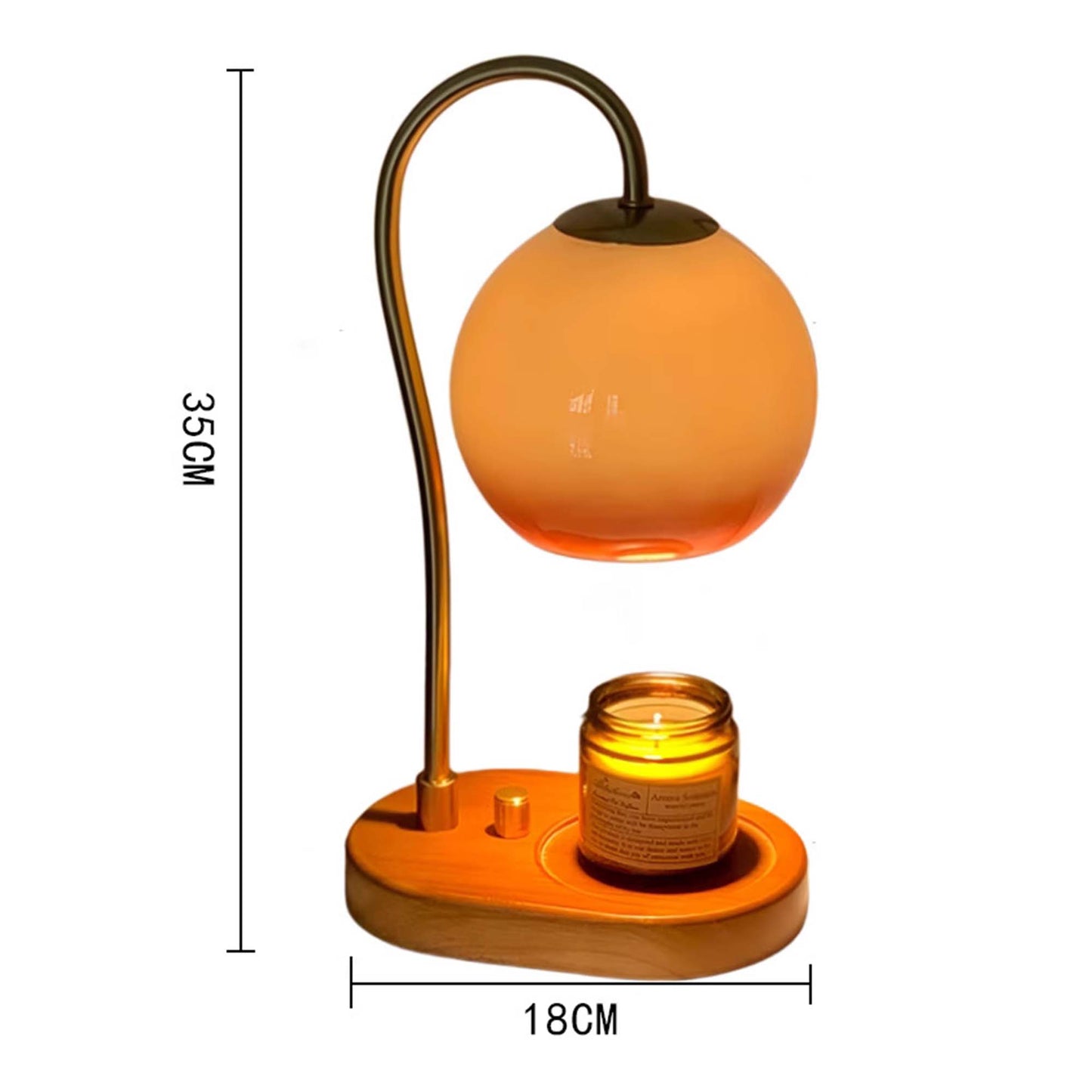 Molly Vintage Candle Warmer, Amber Shade